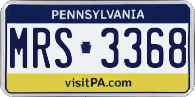 PA license plate MRS3368