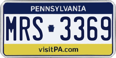 PA license plate MRS3369