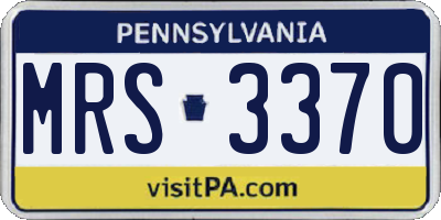 PA license plate MRS3370