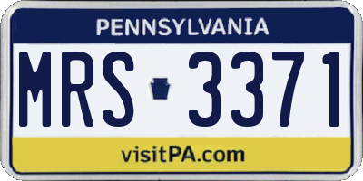 PA license plate MRS3371