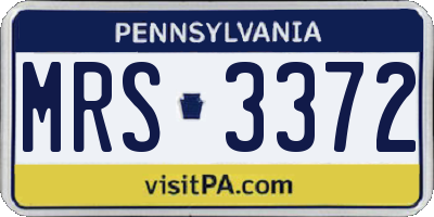 PA license plate MRS3372
