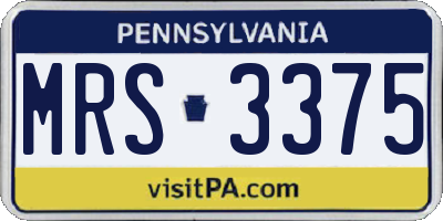 PA license plate MRS3375