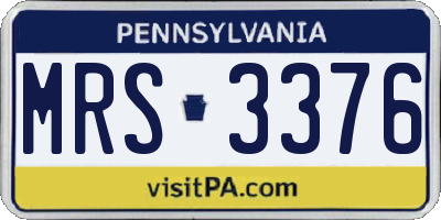PA license plate MRS3376