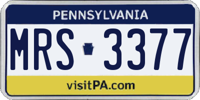 PA license plate MRS3377