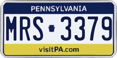 PA license plate MRS3379