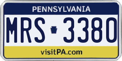 PA license plate MRS3380