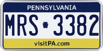 PA license plate MRS3382