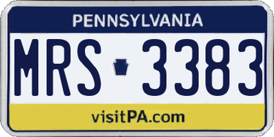 PA license plate MRS3383