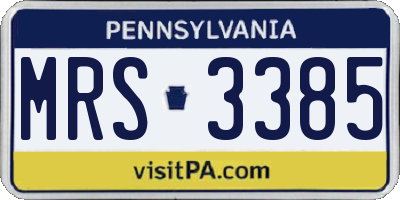 PA license plate MRS3385