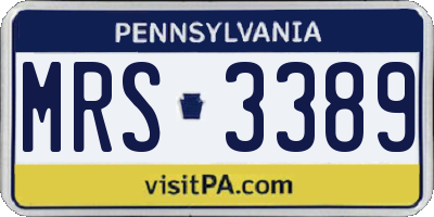PA license plate MRS3389