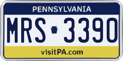 PA license plate MRS3390