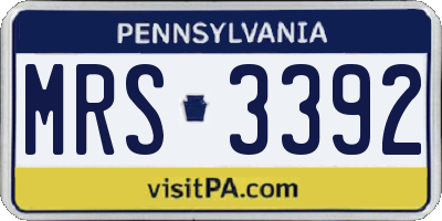 PA license plate MRS3392