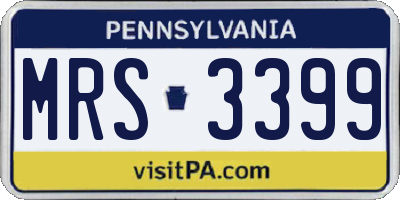 PA license plate MRS3399