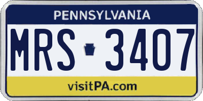 PA license plate MRS3407