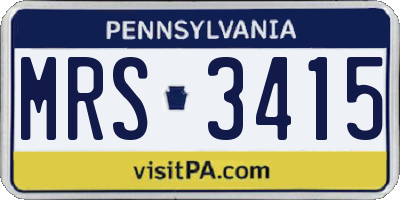 PA license plate MRS3415