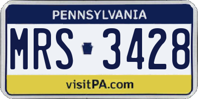 PA license plate MRS3428