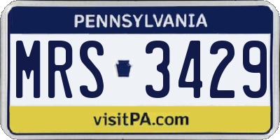 PA license plate MRS3429