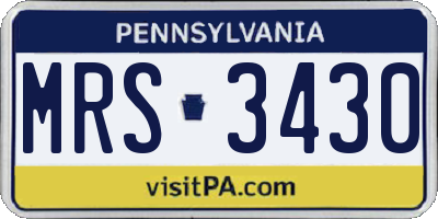 PA license plate MRS3430