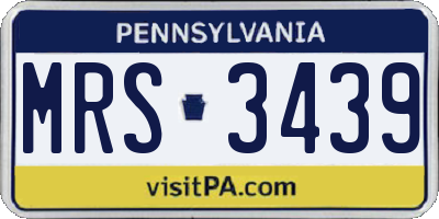 PA license plate MRS3439