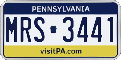 PA license plate MRS3441