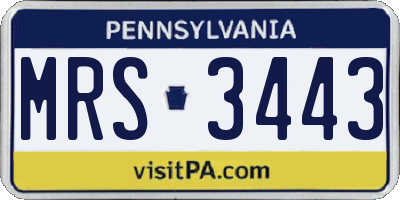 PA license plate MRS3443