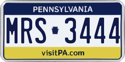 PA license plate MRS3444
