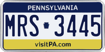 PA license plate MRS3445