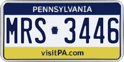 PA license plate MRS3446