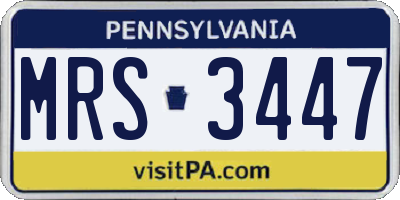 PA license plate MRS3447