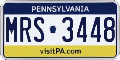 PA license plate MRS3448
