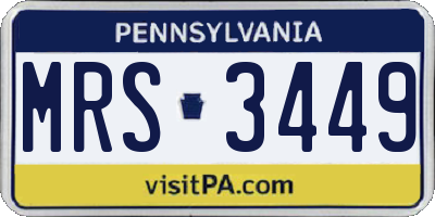 PA license plate MRS3449