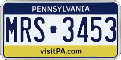 PA license plate MRS3453