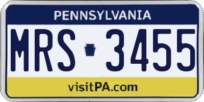 PA license plate MRS3455