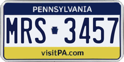 PA license plate MRS3457