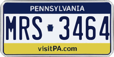 PA license plate MRS3464