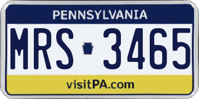 PA license plate MRS3465