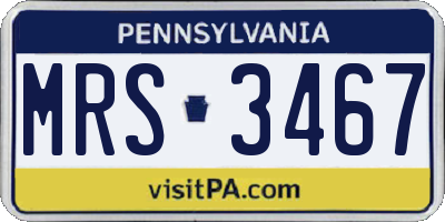 PA license plate MRS3467