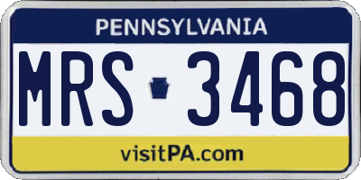 PA license plate MRS3468