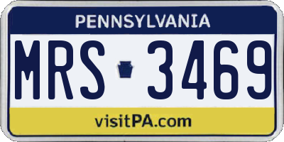 PA license plate MRS3469