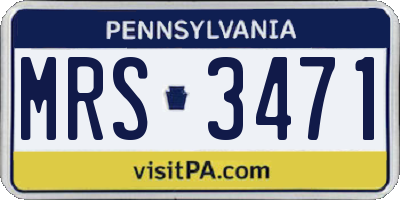 PA license plate MRS3471