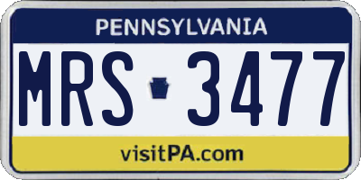 PA license plate MRS3477