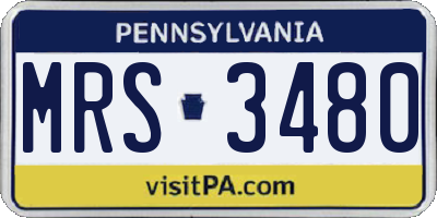 PA license plate MRS3480