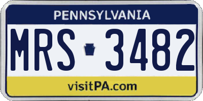PA license plate MRS3482