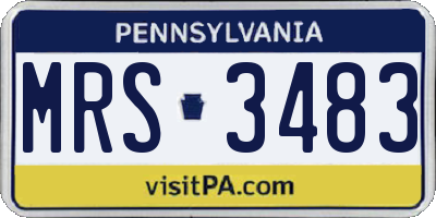 PA license plate MRS3483