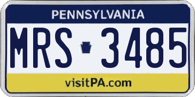 PA license plate MRS3485
