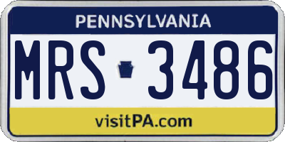 PA license plate MRS3486