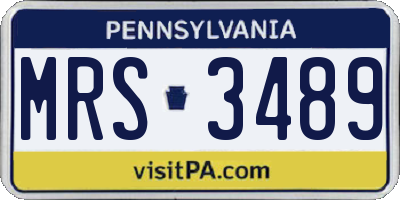 PA license plate MRS3489