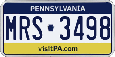 PA license plate MRS3498