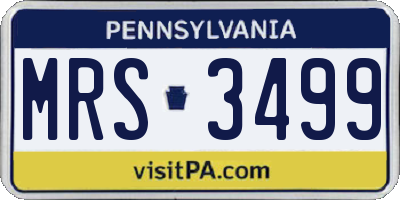 PA license plate MRS3499
