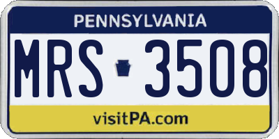 PA license plate MRS3508